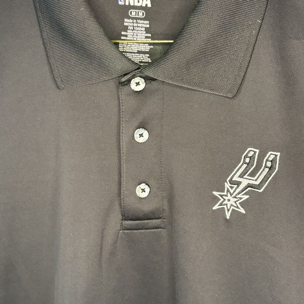 Nike Dri-Fit NBA San Antonio Spurs Black Polo Shirt Size Medium - Picture 5 of 5